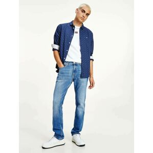 Tommy Jeans pánská tmavě modrá košile se vzorem - XXL (C87)